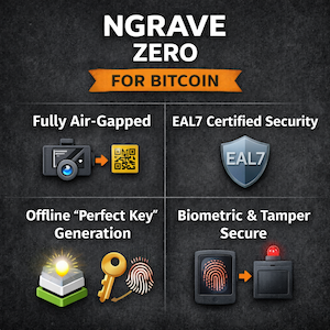 Ngrave Zero hardware wallet for bitcoin